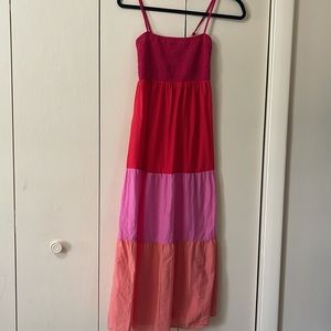 Loft long dress red and pink
